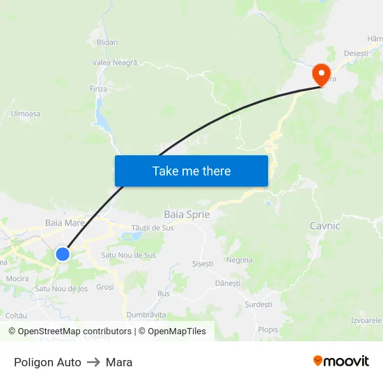 Poligon Auto to Mara map