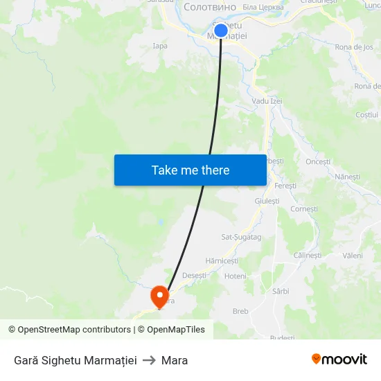 Gară Sighetu Marmației to Mara map