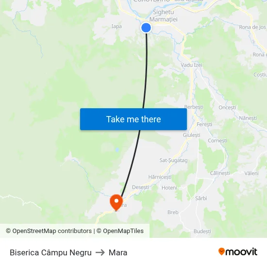 Biserica Câmpu Negru to Mara map