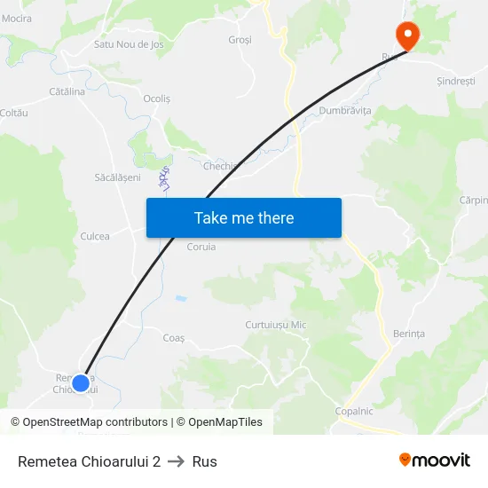 Remetea Chioarului 2 to Rus map