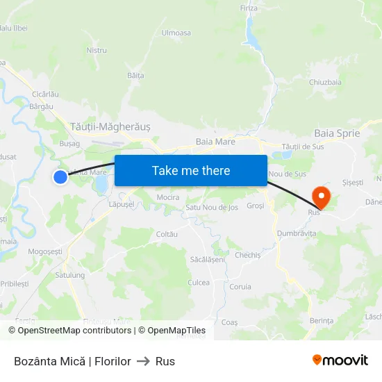 Bozânta Mică | Florilor to Rus map