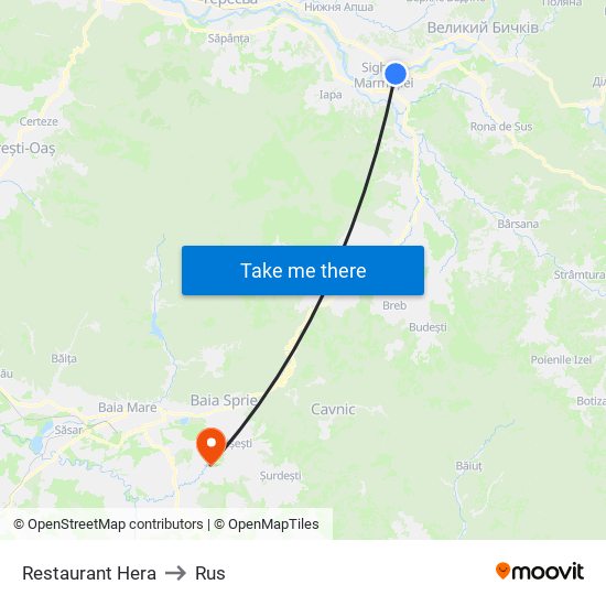 Restaurant Hera to Rus map