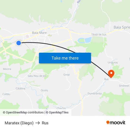 Maratex (Diego) to Rus map