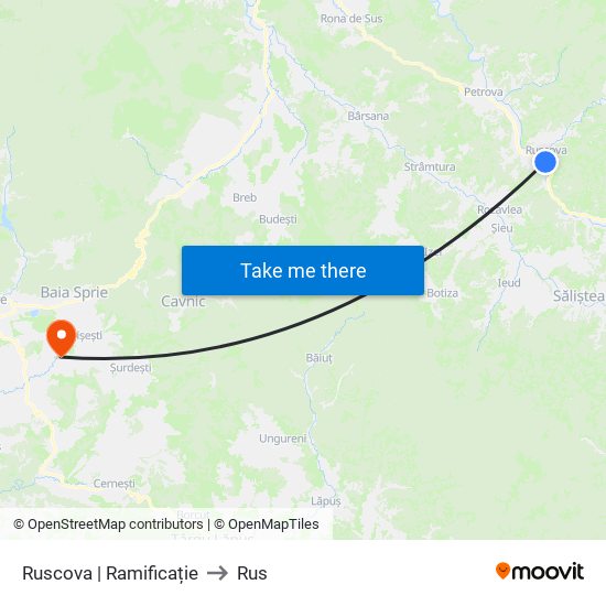 Ruscova | Ramificație to Rus map