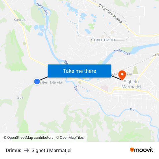 Drimus to Sighetu Marmaţiei map