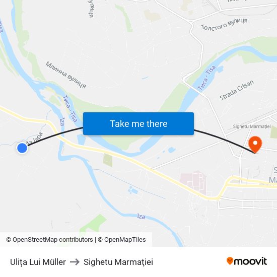 Ulița Lui Müller to Sighetu Marmaţiei map