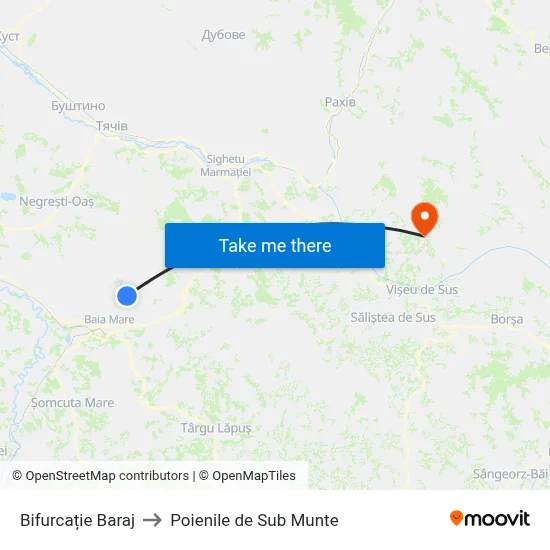Bifurcație Baraj to Poienile de Sub Munte map