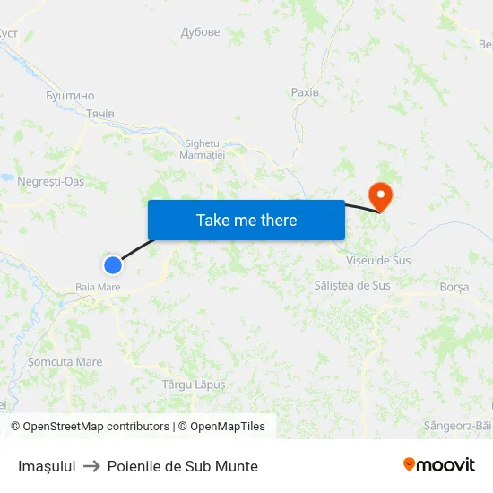 Imaşului to Poienile de Sub Munte map