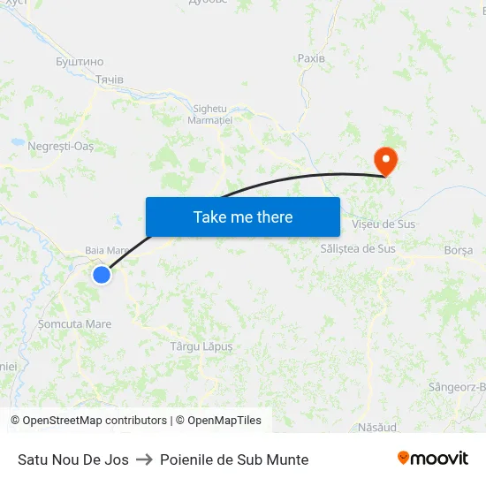 Satu Nou De Jos to Poienile de Sub Munte map
