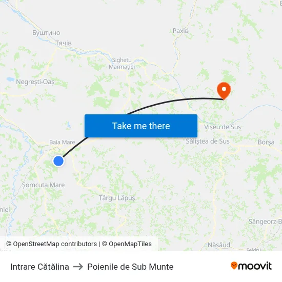 Intrare Cătălina to Poienile de Sub Munte map