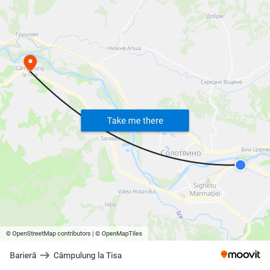 Barieră to Câmpulung la Tisa map
