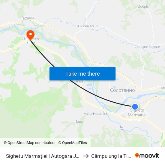 Sighetu Marmației | Autogara Jan to Câmpulung la Tisa map