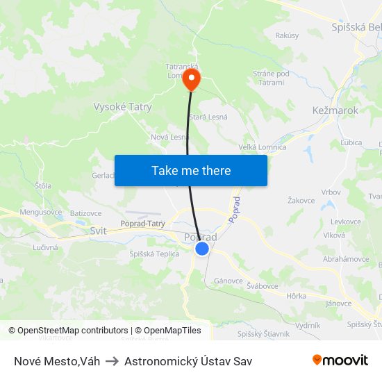 Nové Mesto,Váh to Astronomický Ústav Sav map