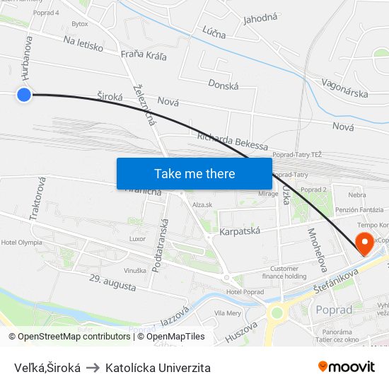 Veľká,Široká to Katolícka Univerzita map