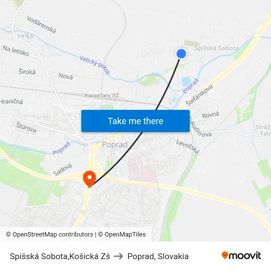 Spišská Sobota,Košická Zš to Poprad, Slovakia map
