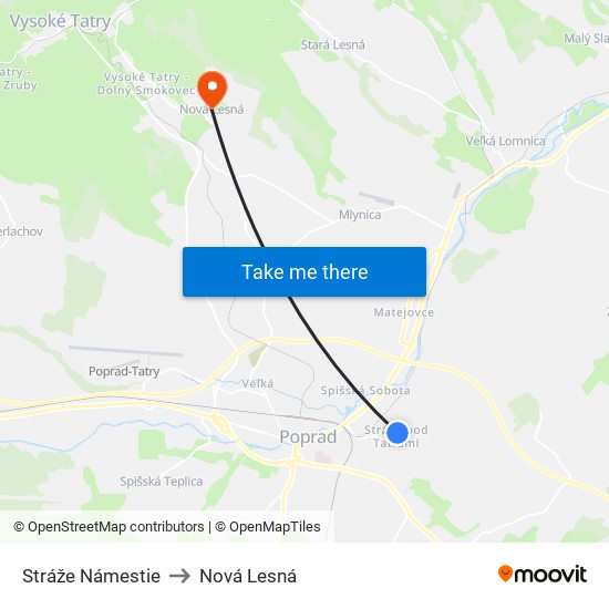 Stráže Námestie to Nová Lesná map