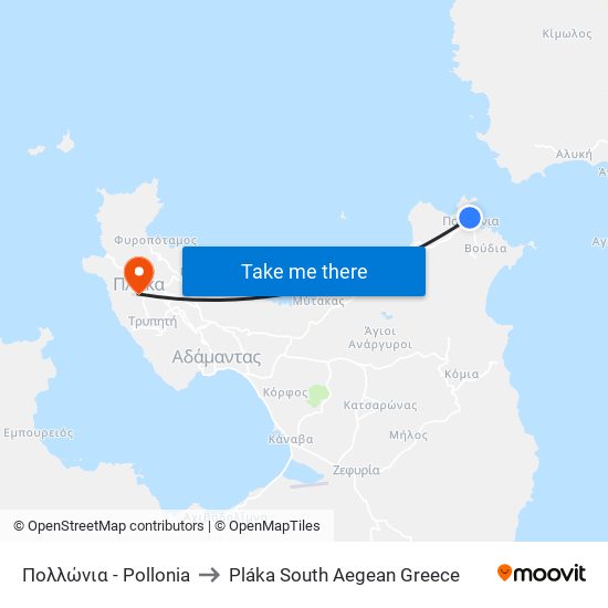 Πολλώνια - Pollonia to Pláka South Aegean Greece map