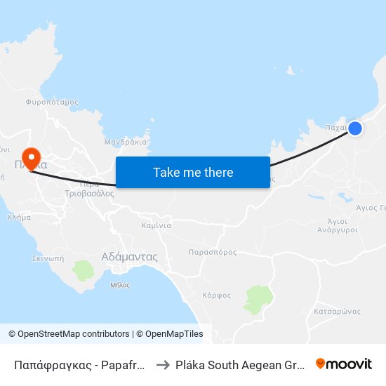 Παπάφραγκας - Papafragas to Pláka South Aegean Greece map