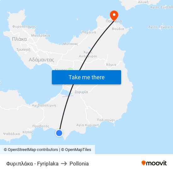 Φυριπλάκα - Fyriplaka to Pollonia map