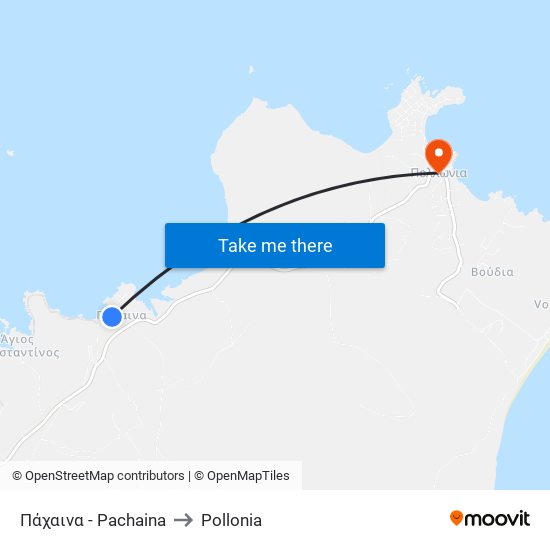 Πάχαινα - Pachaina to Pollonia map