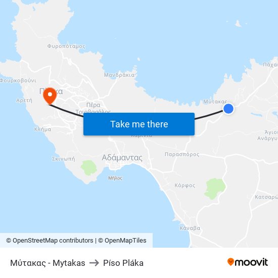 Μύτακας - Mytakas to Píso Pláka map