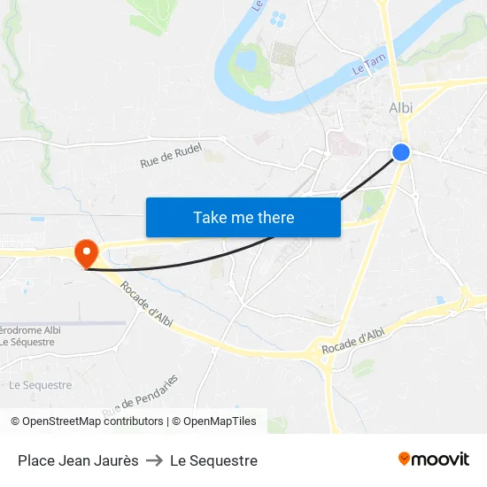 Place Jean Jaurès to Le Sequestre map