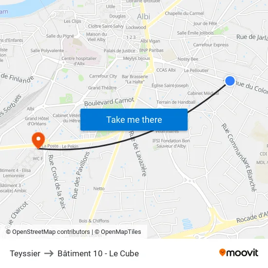 Teyssier to Bâtiment 10 - Le Cube map