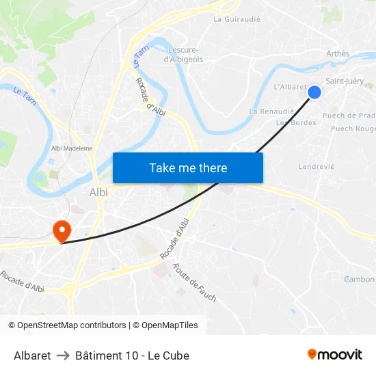 Albaret to Bâtiment 10 - Le Cube map