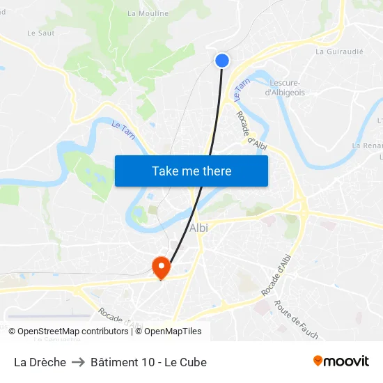La Drèche to Bâtiment 10 - Le Cube map