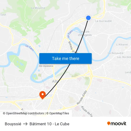 Bouyssié to Bâtiment 10 - Le Cube map