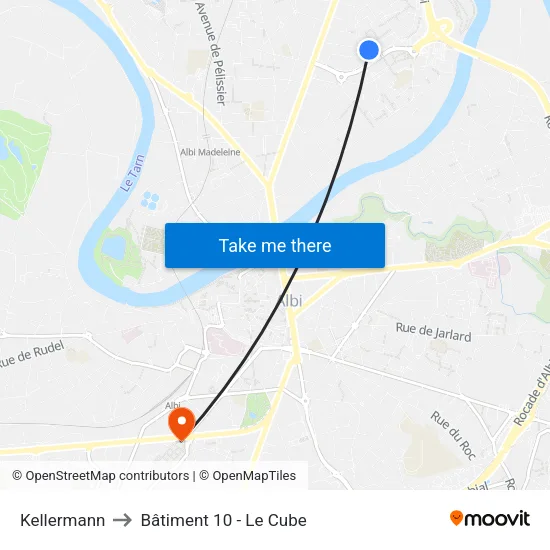 Kellermann to Bâtiment 10 - Le Cube map