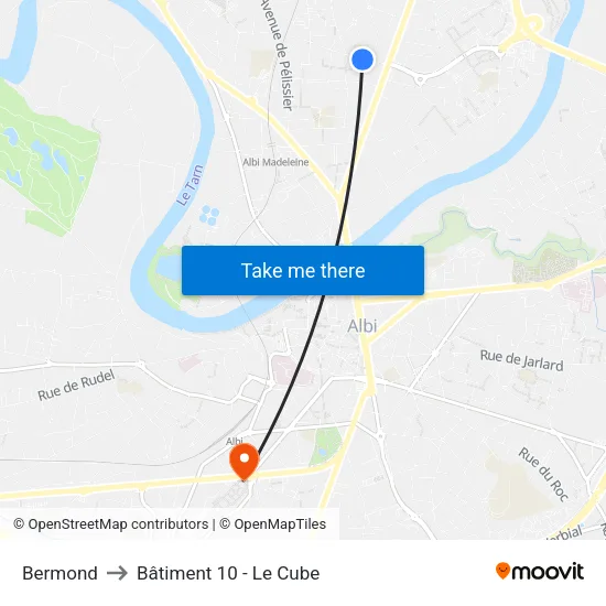 Bermond to Bâtiment 10 - Le Cube map