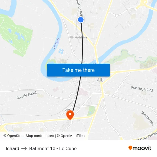 Ichard to Bâtiment 10 - Le Cube map