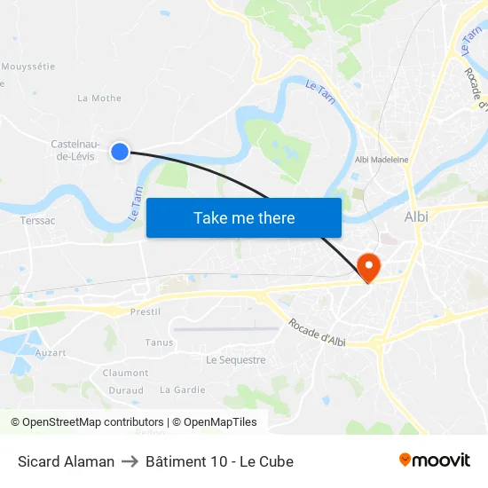 Sicard Alaman to Bâtiment 10 - Le Cube map