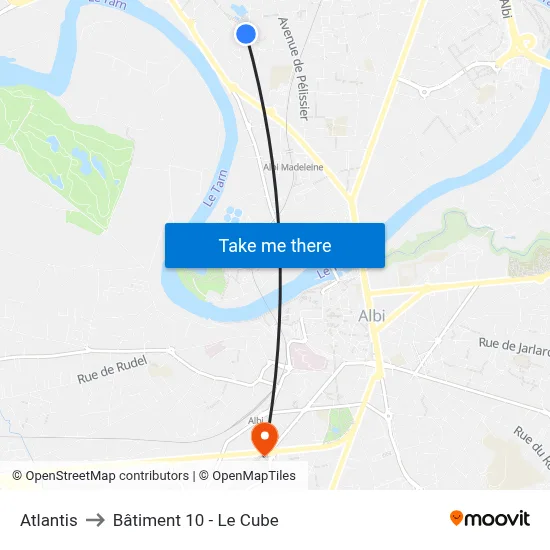 Atlantis to Bâtiment 10 - Le Cube map