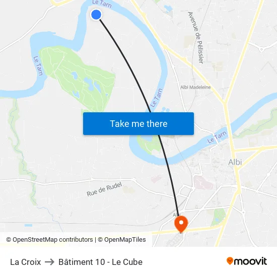 La Croix to Bâtiment 10 - Le Cube map