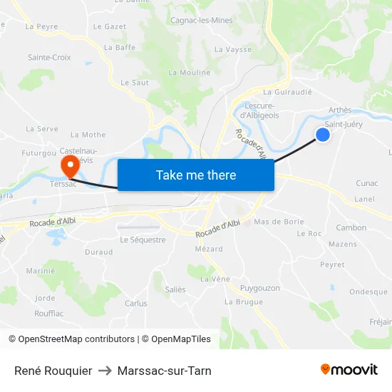 René Rouquier to Marssac-sur-Tarn map