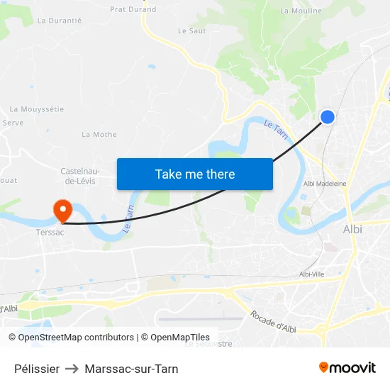 Pélissier to Marssac-sur-Tarn map