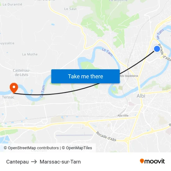Cantepau to Marssac-sur-Tarn map
