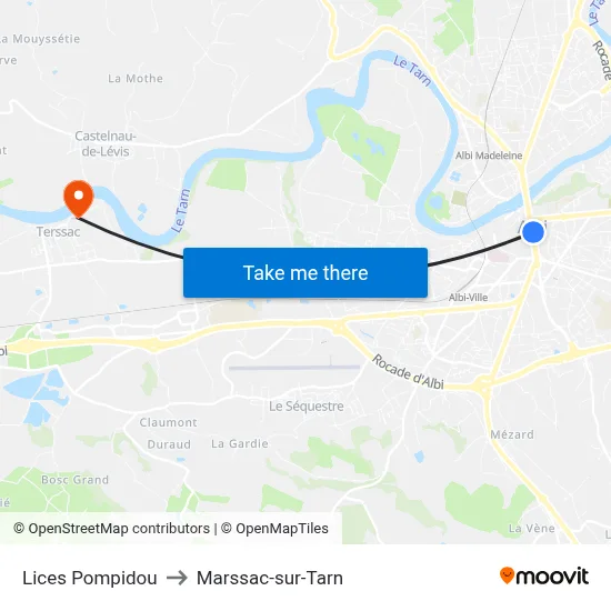 Lices Pompidou to Marssac-sur-Tarn map