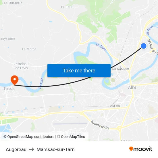 Augereau to Marssac-sur-Tarn map