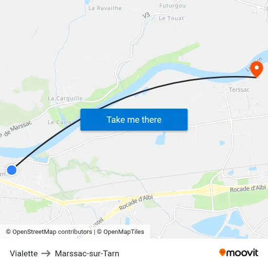 Vialette to Marssac-sur-Tarn map