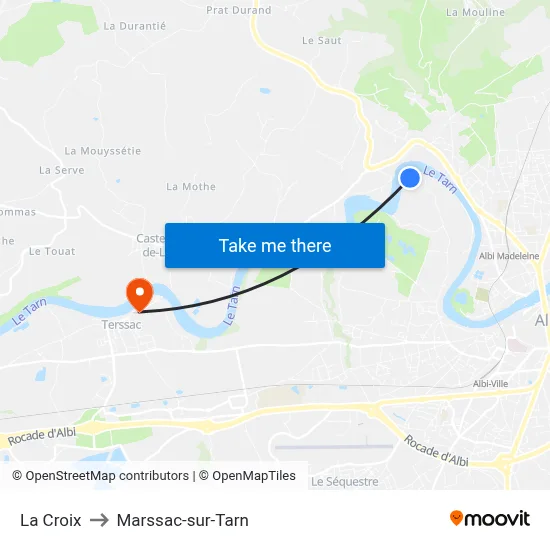La Croix to Marssac-sur-Tarn map