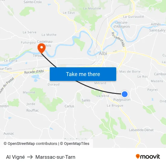 Al Vigné to Marssac-sur-Tarn map
