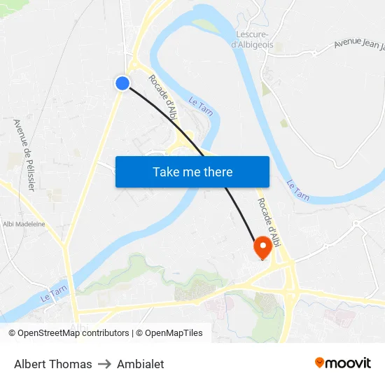 Albert Thomas to Ambialet map