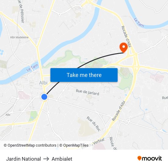 Jardin National to Ambialet map