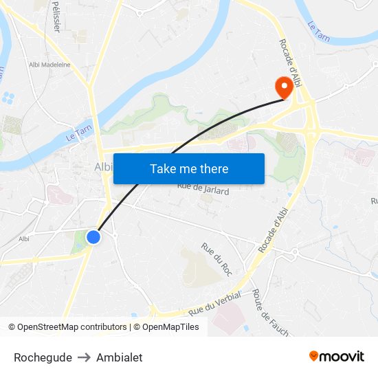 Rochegude to Ambialet map