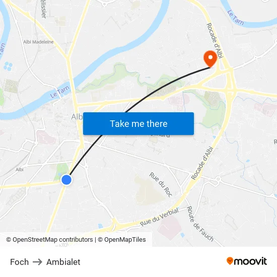 Foch to Ambialet map
