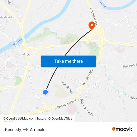 Kennedy to Ambialet map