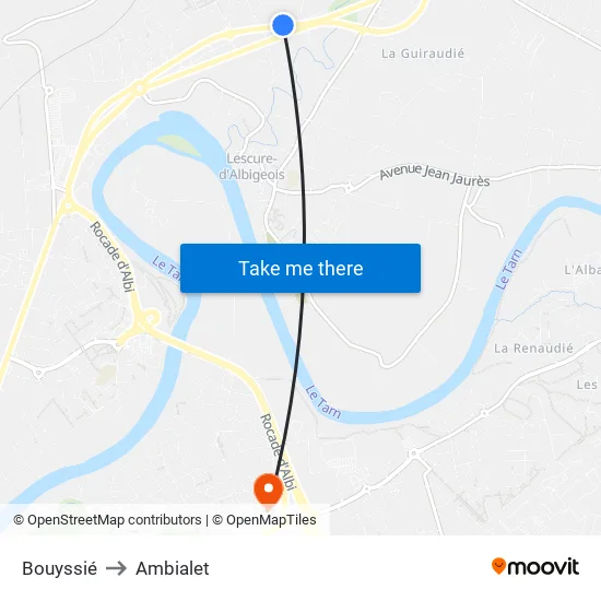 Bouyssié to Ambialet map